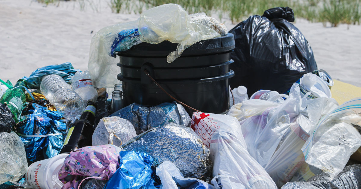 Piles of plastic rubbish